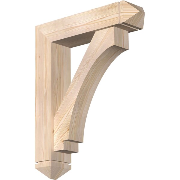 Ekena Millwork Imperial Arts and Crafts Smooth Bracket w/ Offset Brace, Douglas Fir, 7 1/2"W x 32"D x 40"H BKT0806X32X40IMP03SDF - main
